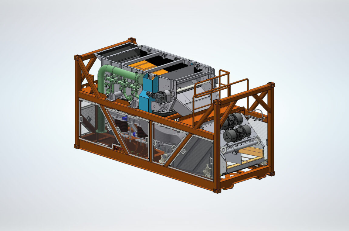 SIEBTECHNIK-TEMA semi-mobile setting machine Container SKC16-25 with integrated setting machine