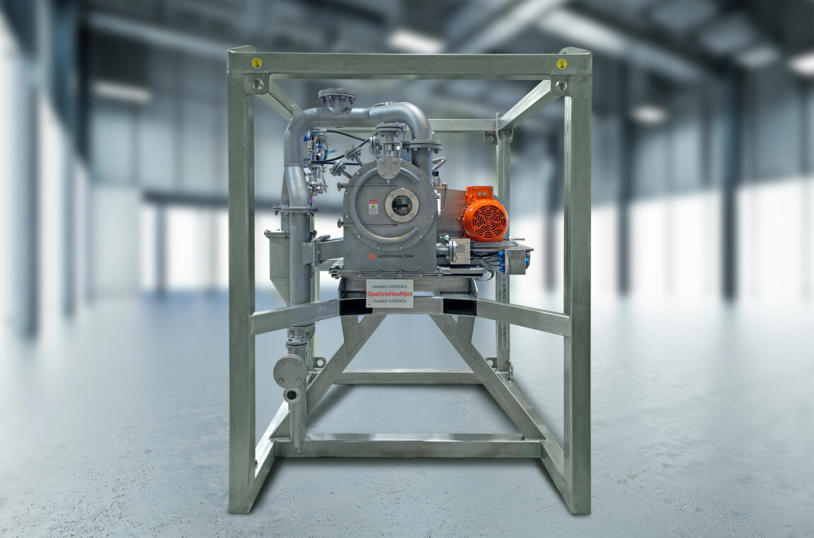 QuattroFlexPilot - Four different process engineering centrifuge units on one drive. Maximum flexibility for pilot machines in pilot plants or test applications.